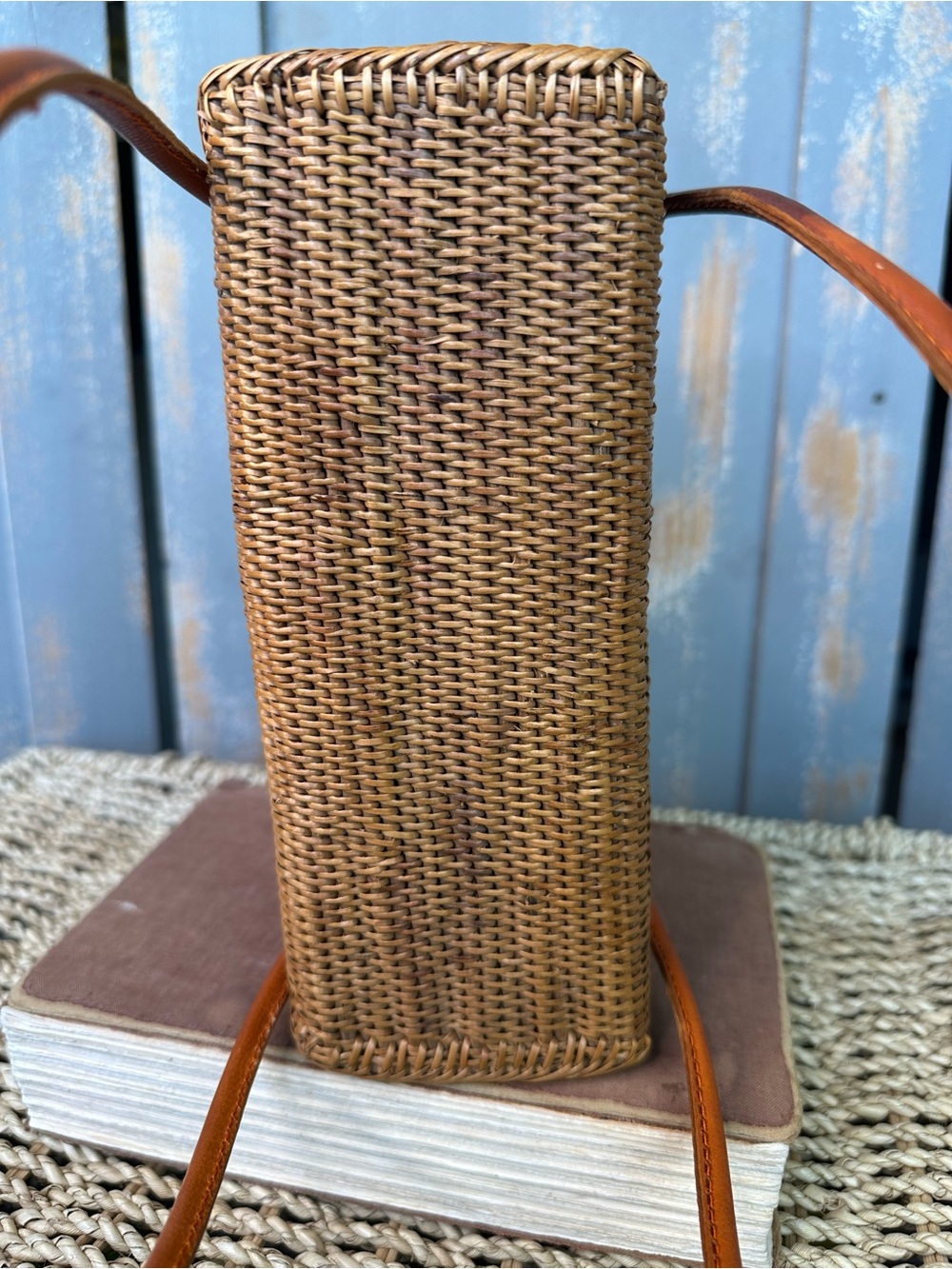 Woven Rattan Ata Grass Woven Flap Top Handle Bag - Picture 7 of 11